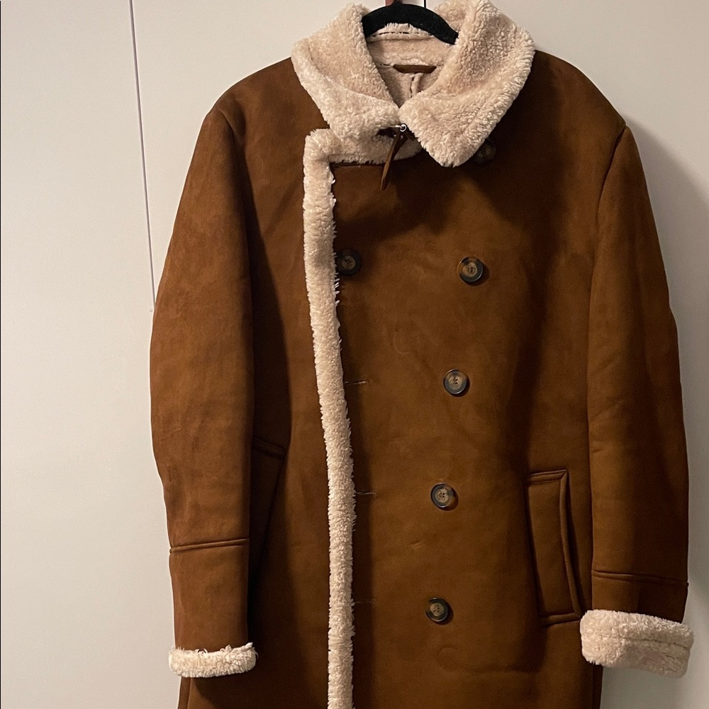 Men's Zara Brown Shearling Coat